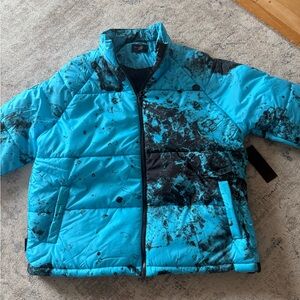 Saint Morta Blue Black Paint Splatter Puffer Jacket Men’s Medium
